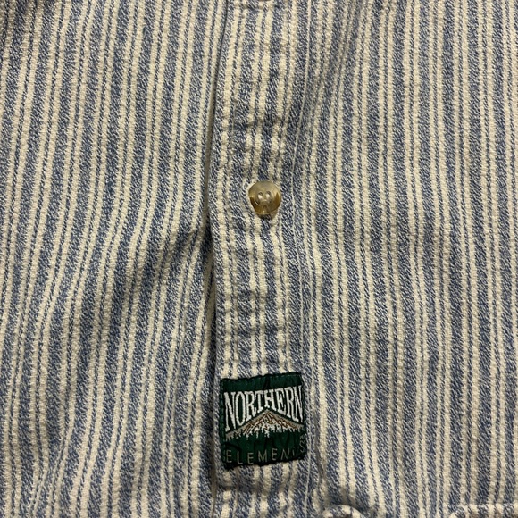 Vintage Northern Element White and Blue Men's Shirt - Picture 3 of 6